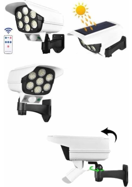 Kamera Görünümlü LED Lamba Dönebilen Bahçe Aydınlatması Duvar Lambası - M657R087-K66657 indirimleri
