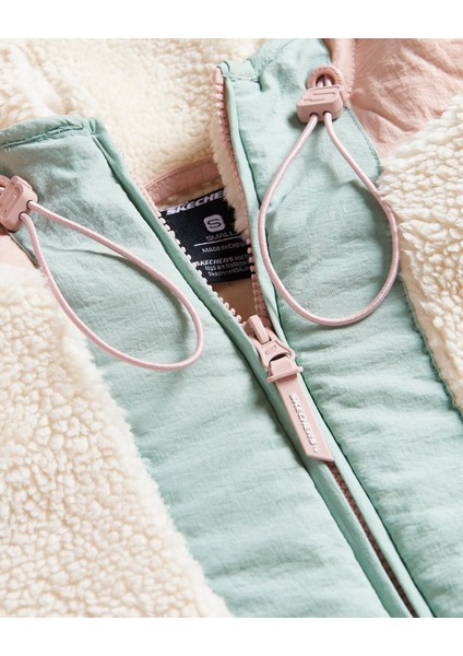 W Outdoor Fleece Full Zip Sherpa Kadın Pembe Mont S232311-0273 modelleri