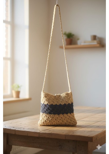 El Yapımı Kağıt Ip Renkli Kadın Kol Çantası fiyatları