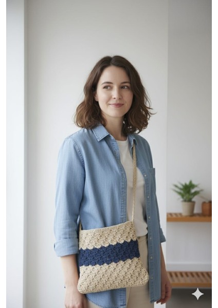 El Yapımı Kağıt Ip Renkli Kadın Kol Çantası modelleri