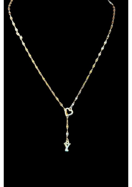 Y Harfi 316L Paslanmaz Çelik Kolye Kalpli Dekolte Yeni Sezon Kişiye Özel Kolye Hediye Kutulu fiyatları