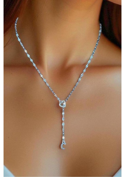 C Harfi 316L Paslanmaz Çelik Kolye Kalpli Dekolte Yeni Sezon Kişiye Özel Kolye Hediye Kutulu