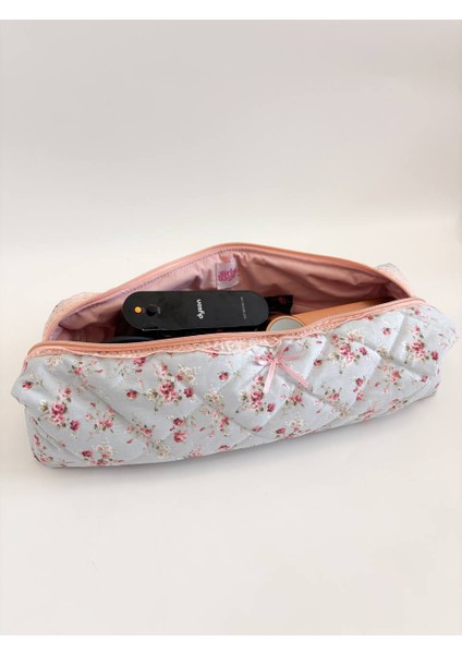 Pembe Çıtır Çiçekli Saç Maşa Düzleştirici Çantası Airwrap Airstrait Uyumlu Büyük Seyahat Çantası indirimleri