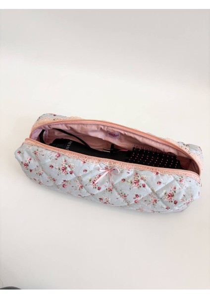 Pembe Çıtır Çiçekli Saç Maşa Düzleştirici Çantası Airwrap Airstrait Uyumlu Büyük Seyahat Çantası