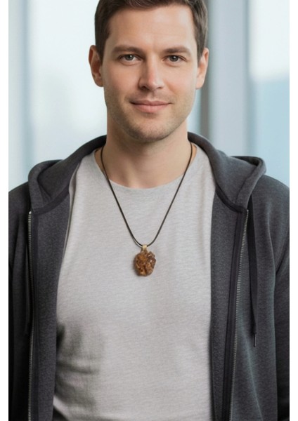 Doğal Aragonit Kristali Bakır Malzemeli Unisex Kolye 241-1 fiyatları