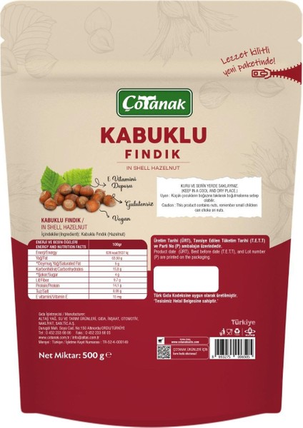 Kabuklu Fındık 500 gr fiyatları