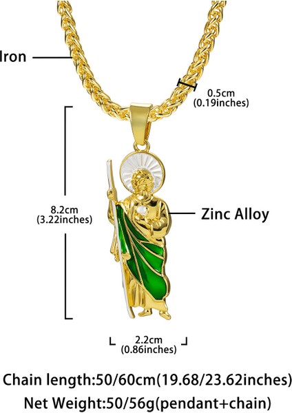 Dini Saint Jude Kolye Erkek Uzun Model Kübazinciri Miamizinciri (Yurt Dışından) modelleri