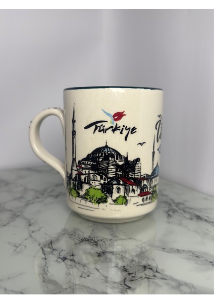 Seramik El Yapımı Istanbul Temalı Bardak | Yelkovanstudio modelleri