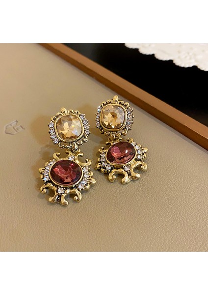 Elmaslı Kolye Seti, Saray Stili Zarif Klavikulazinciri, Sevgililer Günü Hediyesi (Yurt Dışından)