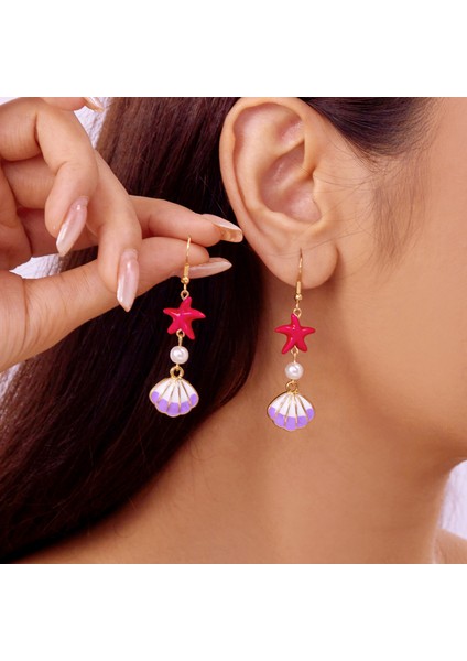 Takılar, Sade ve Zarif Deniz Kabuğu, Deniz Yıldızı Küpeler, Niche, Hafif Lüks Tasarım Eardrops (Yurt Dışından)