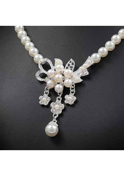 Süper Parlayan Inci Gelin Kolye Küpe Iki Parçalı Set (Yurt Dışından) fiyatları