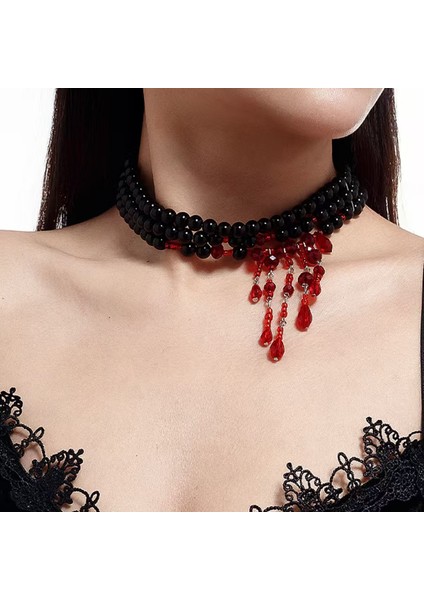 Damla Kan Inci Kolye Niche Kişilik Klavikula (Yurt Dışından)