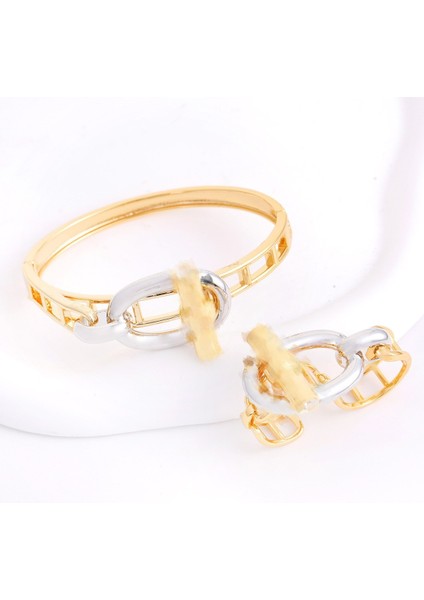 Çok Satan Bakır Zirkonlu Domuz Burun Kolye, Küpe, Yüzük ve Bileklik Seti, Avrupa-Amerikan Tarzı Moda Hip-Hop Takıları (Yurt Dışından)