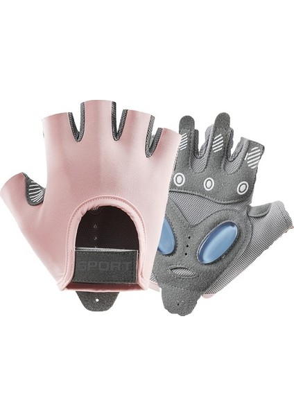 Spor Eldivenleri Kadın Yoga Fitness Egzersiz Kaymaz Şok Emici Yarım Parmak Eldiven (Yurt Dışından)