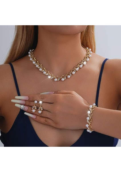 Inci Kolye, Küpe ve Bileklik Seti, Kadınlar Için Zarif Kuşakzinciri (Yurt Dışından) modelleri