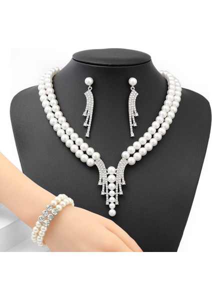 Küpe Bileklik Üçlü Set (Yurt Dışından)