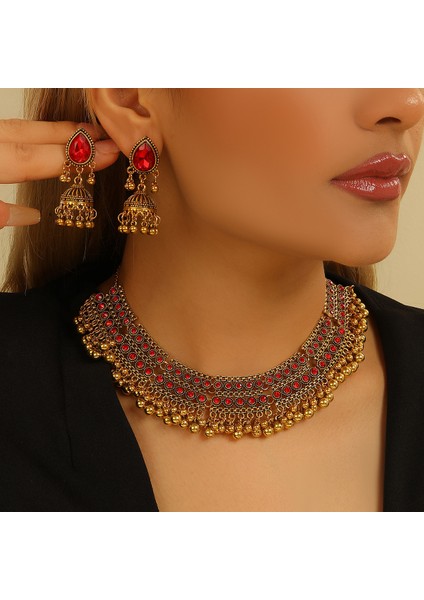 Yüksek Kali Tam Elmaslı Gala Kolye Küpe Kolye Seti (Yurt Dışından)