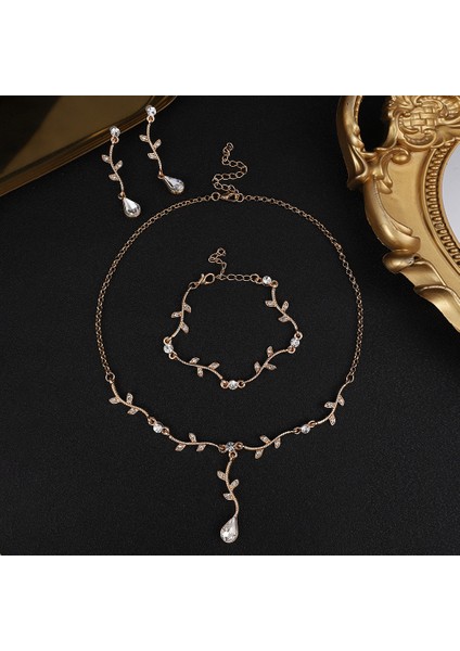 Yaprak Damla Seti Gelin Kolye Küpe (Yurt Dışından) fiyatları