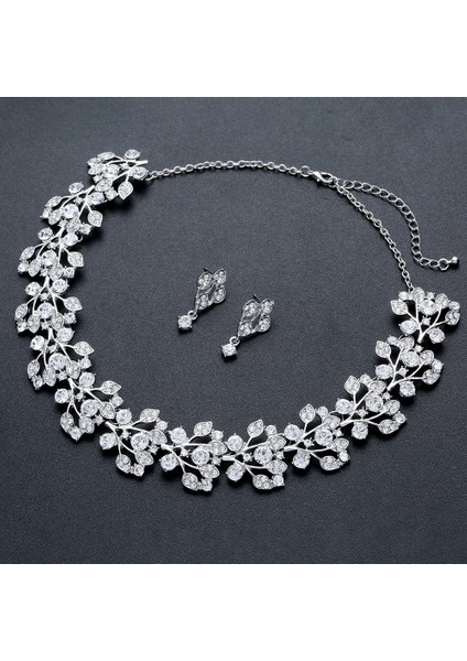 Yapay Elmas Kolye Küpe 2 Parçalı Takı Seti (Yurt Dışından) fırsatları