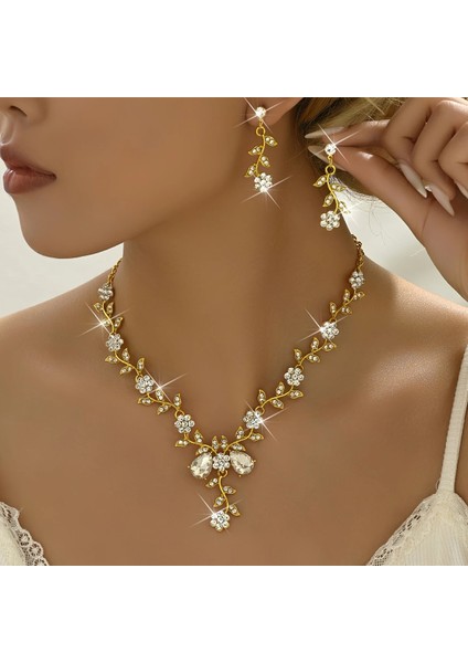 Gelin Yapay Elmas Damla Kolye Küpe (Yurt Dışından) fırsatları