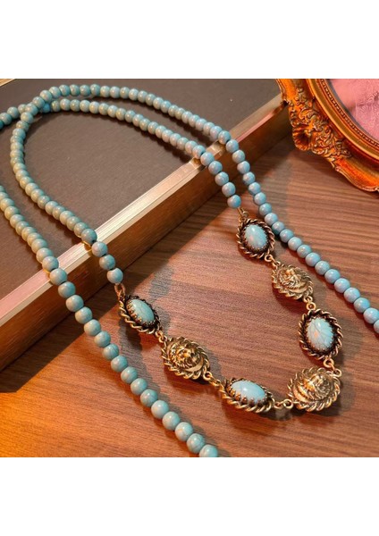 Bohem Mavisi Turkuaz Sonbahar/kış Uzun Örgü Kolye, Etnik Tarz Kolye (Yurt Dışından) fiyatları
