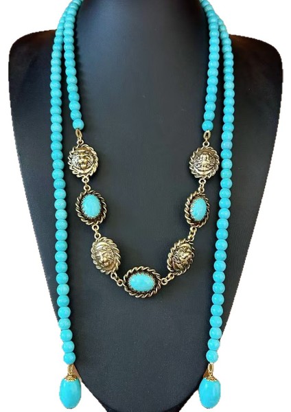 Bohem Mavisi Turkuaz Sonbahar/kış Uzun Örgü Kolye, Etnik Tarz Kolye (Yurt Dışından) fırsatları