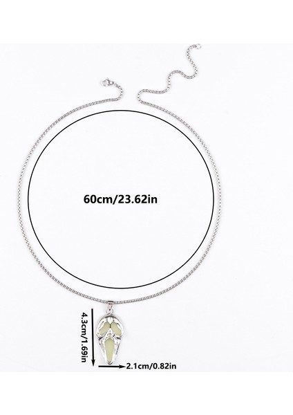 Kafatası Alaşım Kaplamalı Renkli Parlayan Kolye Ucu, A Tılı Kişilikli Şeytan Gözü Cadılar Bayramı Takısı (Yurt Dışından) modelleri