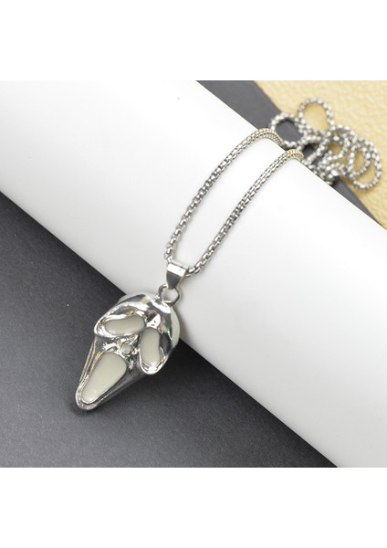 Kafatası Alaşım Kaplamalı Renkli Parlayan Kolye Ucu, A Tılı Kişilikli Şeytan Gözü Cadılar Bayramı Takısı (Yurt Dışından) fırsatları