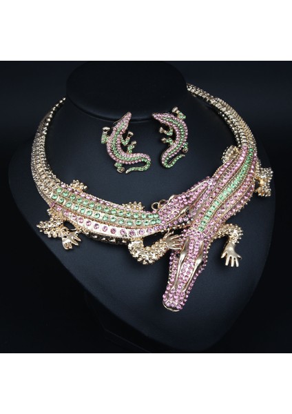 Retro A Tılı Timsah Kolye Küpe Seti (Yurt Dışından) modelleri