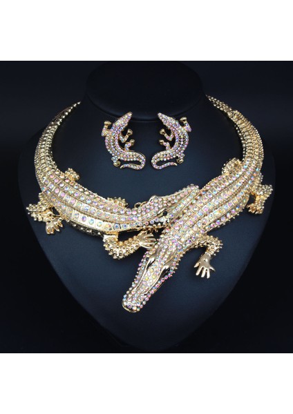 Retro A Tılı Timsah Kolye Küpe Seti (Yurt Dışından) fırsatları