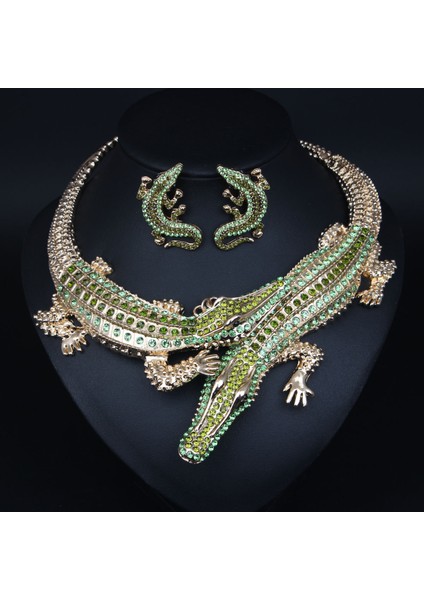 Retro A Tılı Timsah Kolye Küpe Seti (Yurt Dışından) indirimleri