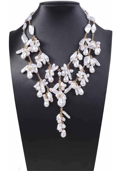 Şık, Özel Tasarım, Yapay Inci Kolye, Zarif Katmanlı Barok Tarzı Kadın (Yurt Dışından) modelleri