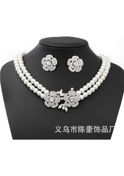 Aksesuarlar Inci Çiçek Kolye Bileklik Küpe Üç Parça Set (Yurt Dışından) fiyatları