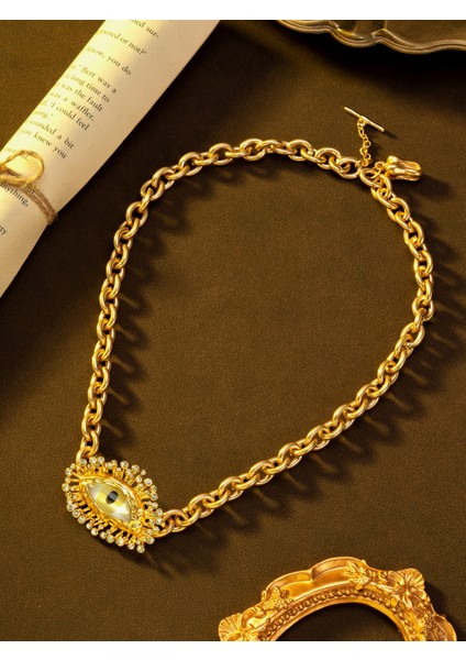 Şeytan Gözü Retro Edebi Elbise Bileklik Kolye (Yurt Dışından)