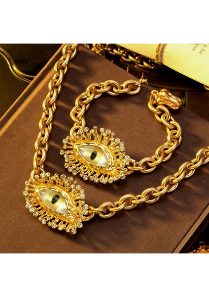 Şeytan Gözü Retro Edebi Elbise Bileklik Kolye (Yurt Dışından) fiyatları