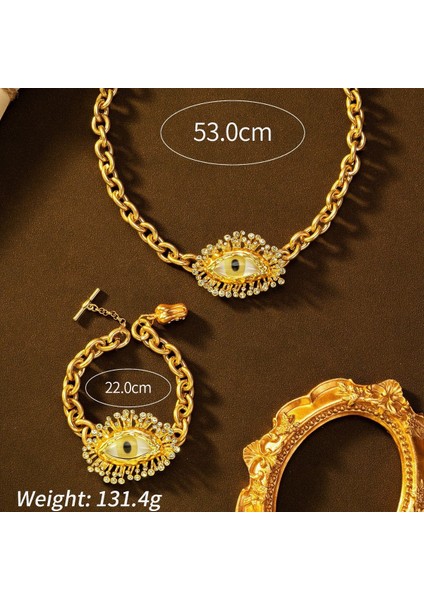 Şeytan Gözü Retro Edebi Elbise Bileklik Kolye (Yurt Dışından) modelleri