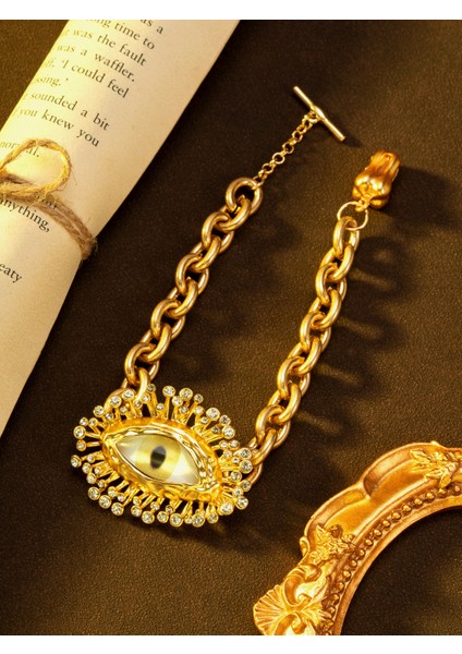 Şeytan Gözü Retro Edebi Elbise Bileklik Kolye (Yurt Dışından) fırsatları