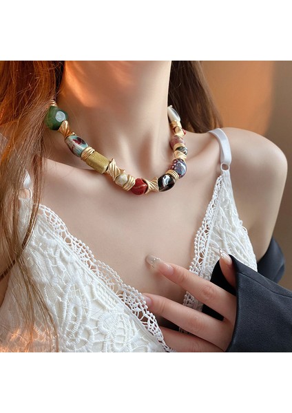 Geleneksel Tarzda Seramik Çiçek Kolye (Yurt Dışından) fiyatları