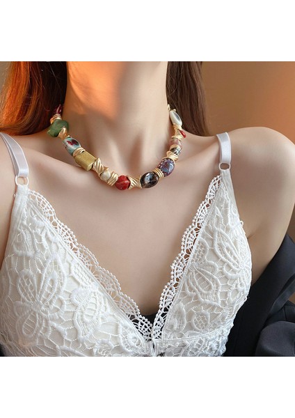 Geleneksel Tarzda Seramik Çiçek Kolye (Yurt Dışından) indirimleri