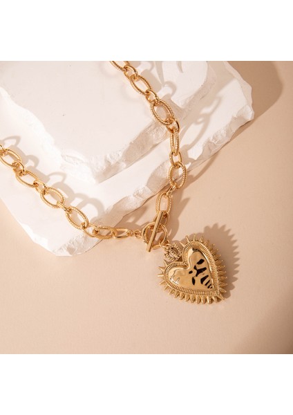 Moda Retro Kişisel Demir Altın Kolye Sade Kalp Ayçiçeği Alaşım A Tılı Kolye Ucu (Yurt Dışından) fırsatları