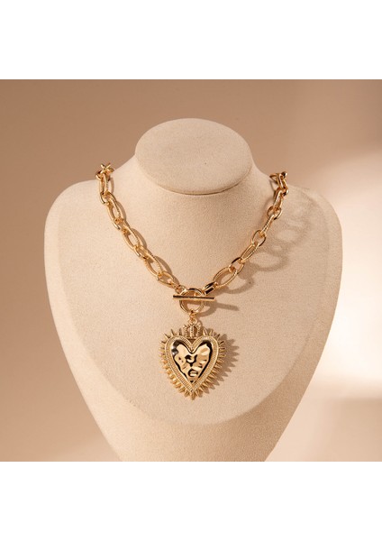 Moda Retro Kişisel Demir Altın Kolye Sade Kalp Ayçiçeği Alaşım A Tılı Kolye Ucu (Yurt Dışından) indirimleri