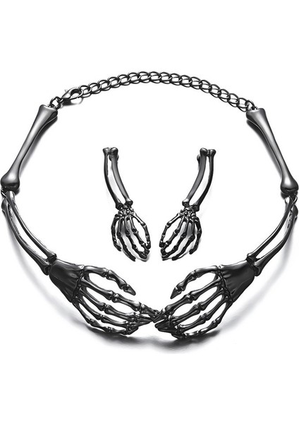 Cadılar Bayramı Karanlık Retro Hayalet El Kolye Küpe Seti (Yurt Dışından) fiyatları