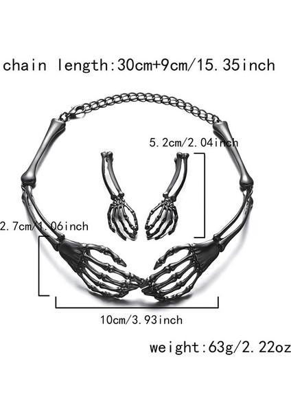 Cadılar Bayramı Karanlık Retro Hayalet El Kolye Küpe Seti (Yurt Dışından) modelleri