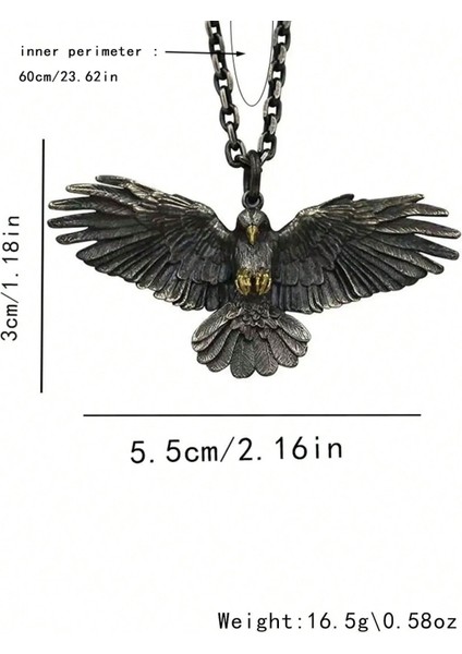 Retro Şahin Kolye, Erkek Şahin Kanat Açmış Takı Kolye Ucu (Yurt Dışından) fırsatları