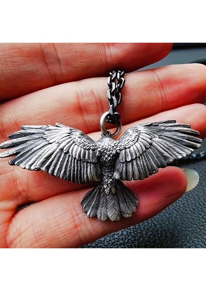 Retro Şahin Kolye, Erkek Şahin Kanat Açmış Takı Kolye Ucu (Yurt Dışından) indirimleri