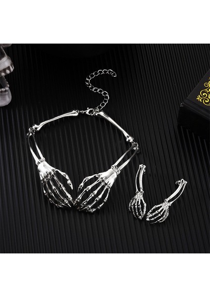 Cadılar Bayramı Karanlık Retro Hayalet El Kolye Küpe Seti (Yurt Dışından) indirimleri