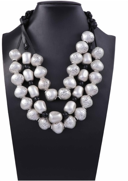 A Tılı Retro Tarz 3 Katlı Altın Boncuklu El Işi Örgülü Kolye (Yurt Dışından) modelleri