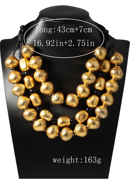 A Tılı Retro Tarz 3 Katlı Altın Boncuklu El Işi Örgülü Kolye (Yurt Dışından) fırsatları