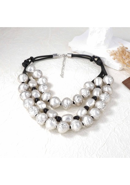 A Tılı Retro Tarz 3 Katlı Altın Boncuklu El Işi Örgülü Kolye (Yurt Dışından) indirimleri