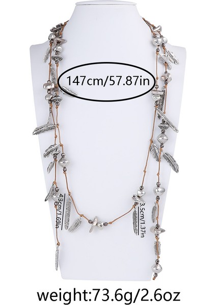 Çok Katmanlı Örgü Ip Tipi Alaşım Yaprak Tüy Kolye (Yurt Dışından) modelleri